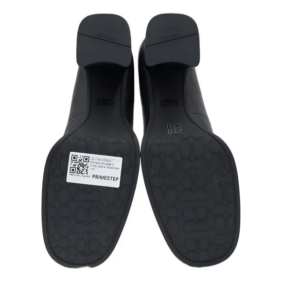 COACH Sculpted C Pump Black Leather - Sculpted Block Heel 11M - Picture 6 of 6